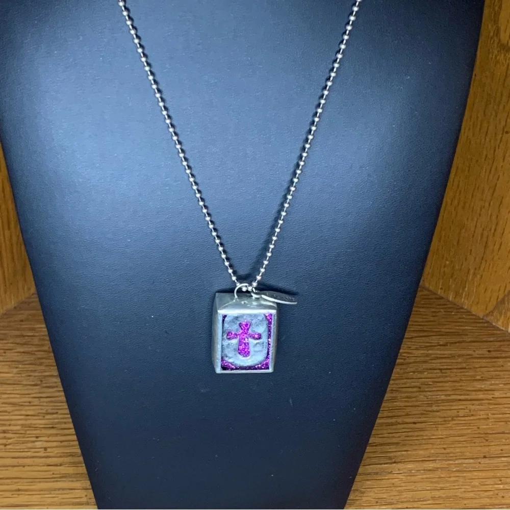 Jewel Kade 2 Silver Pendants, 17 in 1 mm Ball Chain with Jewel Kade Bag